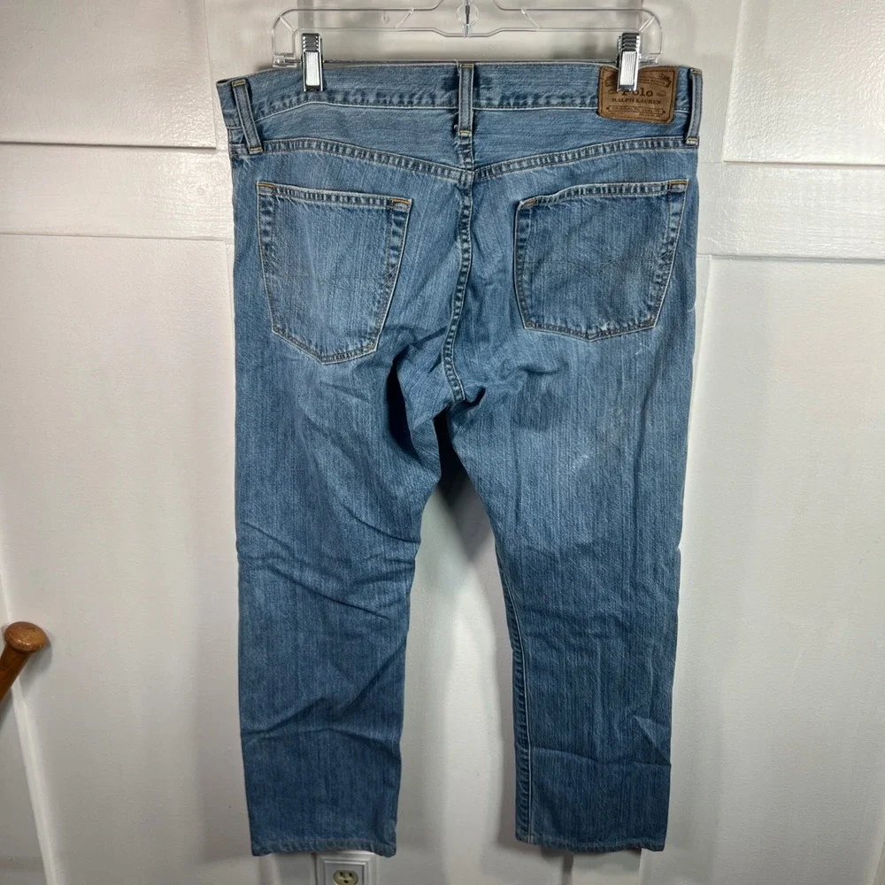 Polo Ralph Lauren Mens Straight Leg Light Wash Denim Jeans 33x30